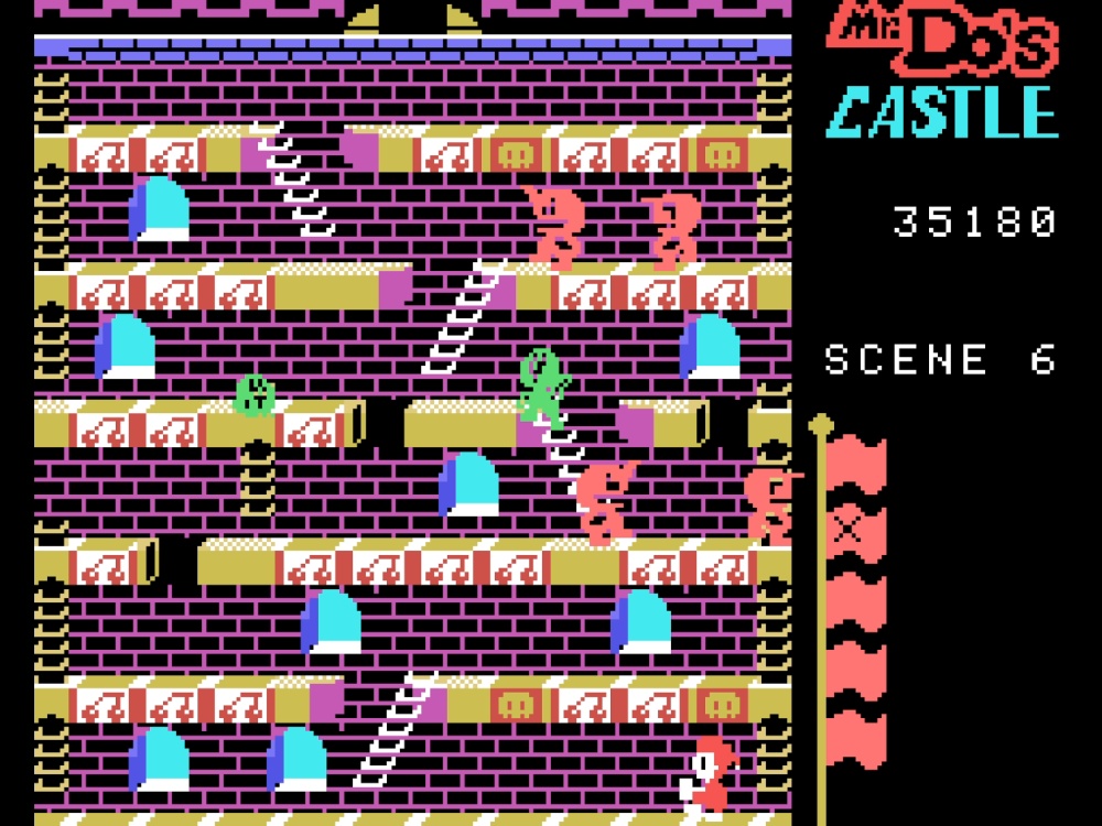 Gameplay of Mr. Do!'s Castle for Colecovision